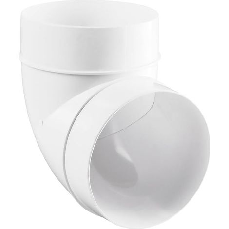 Coude PVC 90° pour tuyaux ronds Ø 100 mm, raccord en plastique pour une déviation précise dans les systèmes de ventilation (1/3)