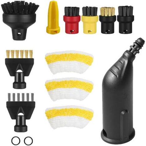 Set di accessori da 14 pezzi per pulitori a vapore Kärcher SC1 SC3 SC5 SC4 SC2, tra cui un ugello esteso, un ugello curvo, una spazzola rotonda e un ugello per (1/5)
