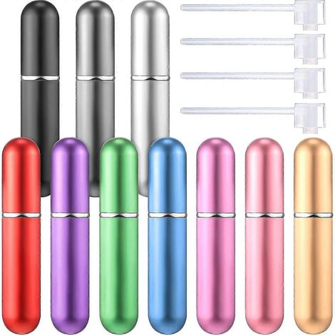 Ensemble de 10 vaporisateurs de parfum, mini flacons de recharge portables (5 ml), vides, idéaux pour les voyages (1/5)