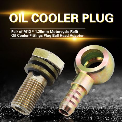 Une paire de connecteurs de refroidisseur d'huile de moto M12 1,25 mm, adaptateurs à rotule M8. (1/5)