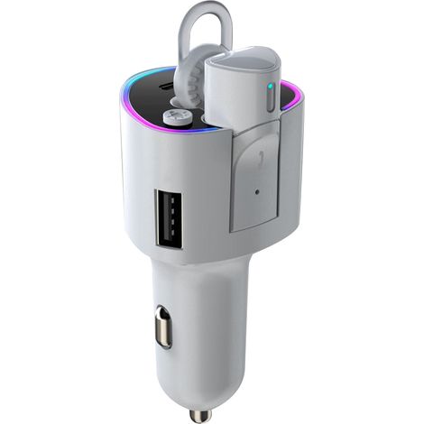 Casque Bluetooth sans fil antibruit blanc - Écouteurs légers à connexion stable, son clair, idéal pour voiture (1/5)