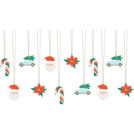 Étiquettes cadeaux Père Noël (12 pièces) (1/3)