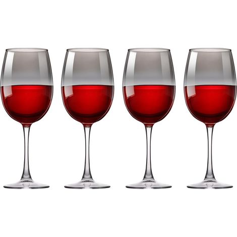Set de 4 Verres à Vin - Verres à Vin Fumés - Convient pour le Vin Rouge et Blanc - Vaisselle en Verre pour toutes les Occasions - Verre (1/5)
