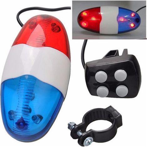 Sonnette de vélo à 6 LED et 4 tons avec avertisseur lumineux et klaxon électronique - Parfaite (1/5)