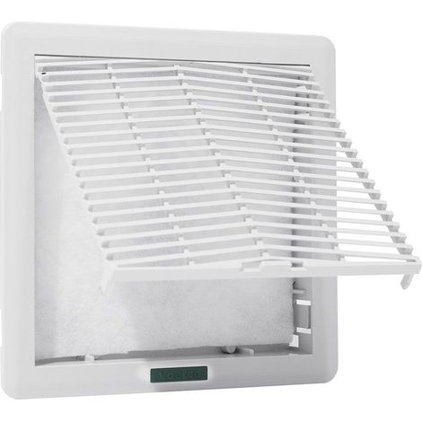 Em Distribution – Grille de ventilation 210x210mm IP54 – Filtre amovible – Montage sur coffret/armoire électrique – Étanche contre poussière et projections d'eau (1/5)