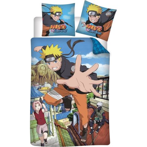 Parure de lit réversible Naruto, Sasuke et Sakura - Multicolors - 140 cm x 200 cm (1/2)