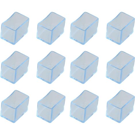 12 embouts rectangulaires transparents en PVC pour pieds de chaises et (1/5)