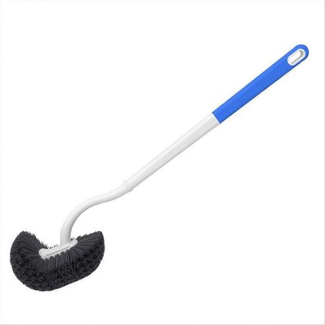 Brosse de toilette à long manche domestique, fixation murale sans perçage, nettoyage sans recoin difficile d'accès pour salle de bain (1/5)