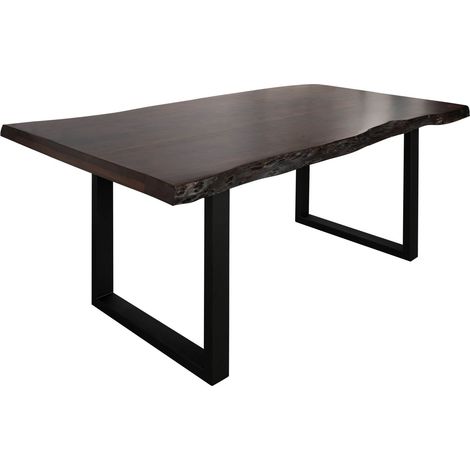 Table à manger 200x100 Acacia laqué Brun / Anthracite mat FREEFORM 5