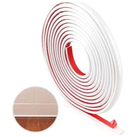 Moulure Adhésive Flexible Blanc 5m, Bordure de Finition Auto-adhésive en PVC, Garniture Murale Autocollante pour Décoration, Bordure de Miroir Mur Porte Plafond