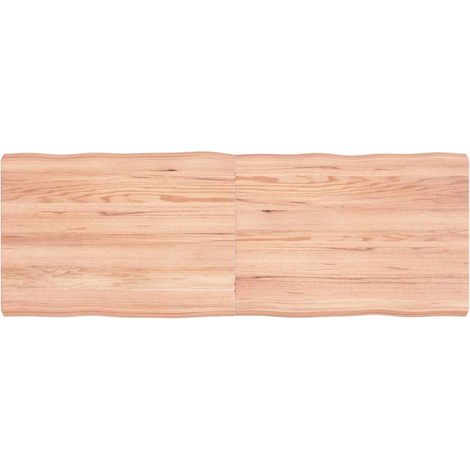 Tischplatte 140x50x(2-6) cm Massivholz Behandelt Baumkante