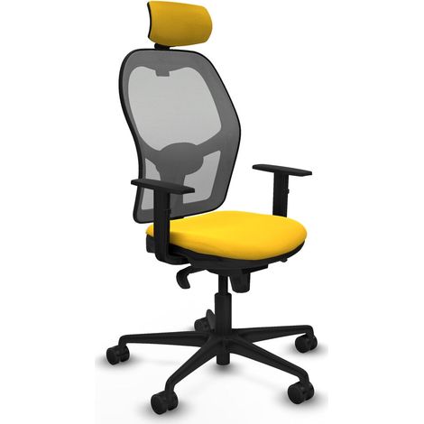 Sedia Ufficio con Poggiatesta Jorquera Piqueras y Crespo 1D036N2 Giallo (1/5)