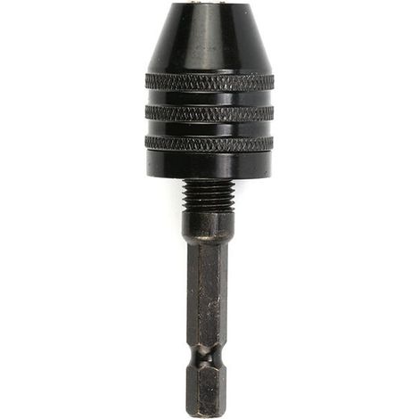Adaptateur de mandrin d'angle pour mini-perceuse, adaptateur de clé à chocs à dégagement rapide, douille pour micro-moteur électrique, 1 pièce, noir, 0,3-6,5 mm (queue plate)