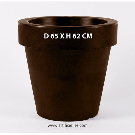 Bac CHLOE Chocolat D 65 X H 62 CM intérieur / extérieur Rotomoule - dimhaut: H 62 cm - couleur: Chocolat