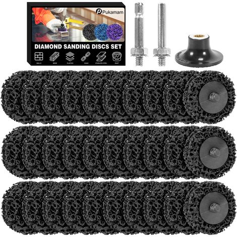 Lot de 33 disques abrasifs diamantés 5,1 cm, changement rapide, roues de bande faciles pour perceuse/meuleuse, retrait de peinture rouille oxydation (1/5)