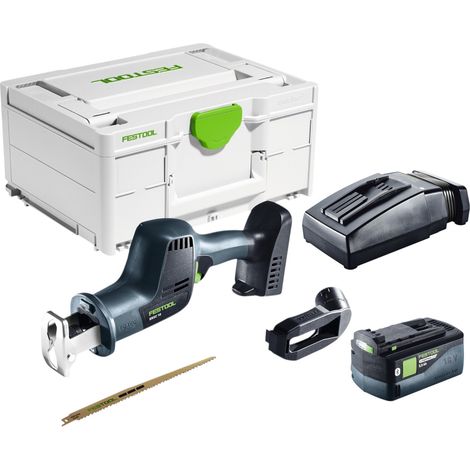 Scie sabre sans fil Festool ERSC 18 EB-Basic 18 V 210 mm + 1 batterie 5,0 Ah + chargeur + Systainer (1/5)