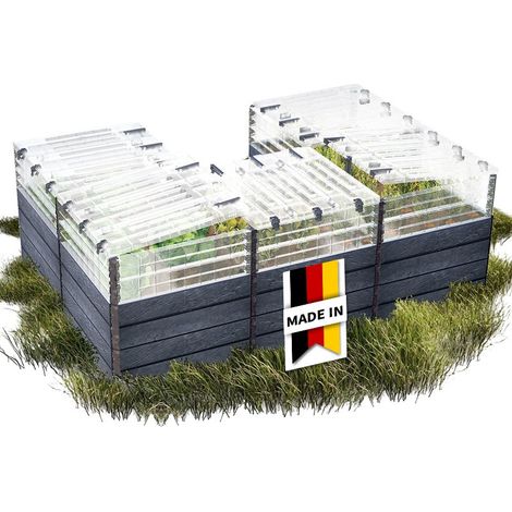 GARANTIA ERGO QUADRO TurboPlus U L 80 Hochbeet Stone, inkl. FLORA Wassersparsystem (1/5)