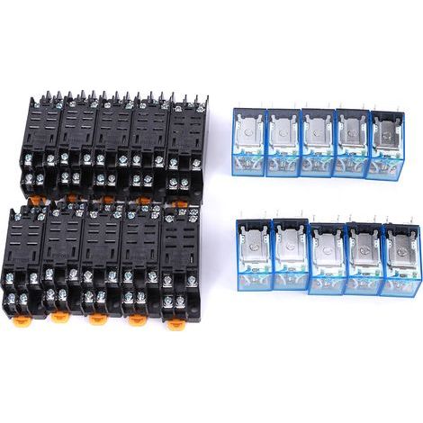 10 Pièces Socle Relais 8 Broches LY2NJ DC 24V - Composant Électronique Haute Qualité (1/5)