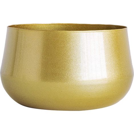 Pot de Fleurs Élégant - Material Iron - Copper Yellow - 18x16x10.5cm & 16x15x14.5cm - Drainage - Décoration Intérieur et Jardins (1/5)