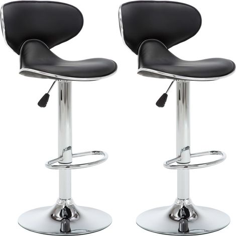 Maison Exclusive - Barhocker 2 Stk. Schwarz Kunstleder