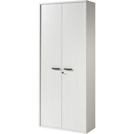 Armadio da ufficio - 2 porte e scaffali - Collezione SOON - Bianco Opaco
