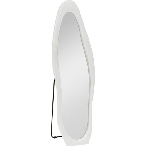Specchio da terra a figura intera 50 x 160 cm bianco con cornice ondulata (1/5)