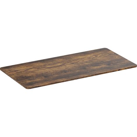 Plateau de bureau bords arrondis 150x75cm, brun rustique