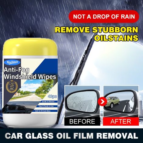 Entfeuchtungstücher für Autoscheiben, Antibeschlagmittel für Fahrzeuginnenräume, Windschutzscheibe und Rückspiegel, langanhaltender Regenschutz und Hilfe gegen Beschlagen der Windschutzscheibe. (1/5)