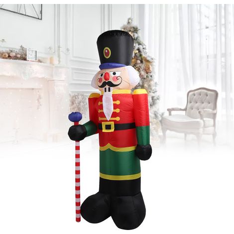 Figurine gonflable de Noël de 2,4 mètres, soldat de Noël, décoration de Noël, norme européenne 220 V (1/5)
