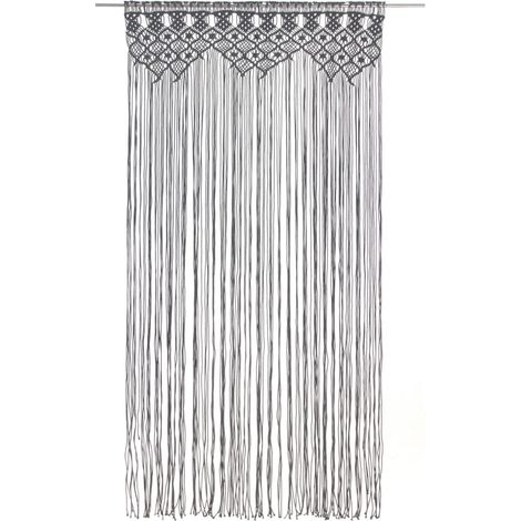 Maison Exclusive - Makramee Vorhang Anthrazit 140x240 cm Baumwoll