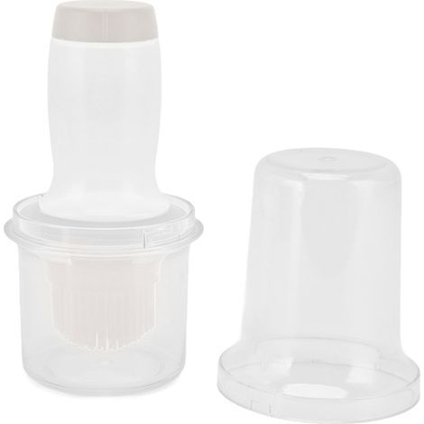 Food-grade silicone oil dispenser bottle, 60ml, squeeze brush, uniform heat insulation, grey/white cooking (1/5)
