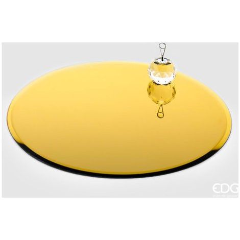 EDG Enzo De Gasperi Base Specchio Rotondo D 40 Cm Gold Vetro