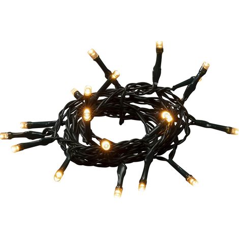 Guirlande lumineuse LED avec interrupteur on/off - Minuteur 6 h - 10 diodes ambrées - Fonctionne sur piles - Intérieur - Câble vert - 2 piles AA 1,5 V - 1407-800 (1/3)