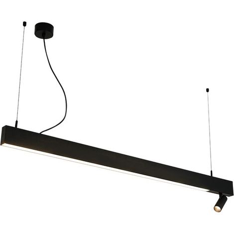 Suspension Luminaire LED 7+32W Noir sablé Zambelis 23254 - 36 deg - Blanc chaud - 3000K (1/3)