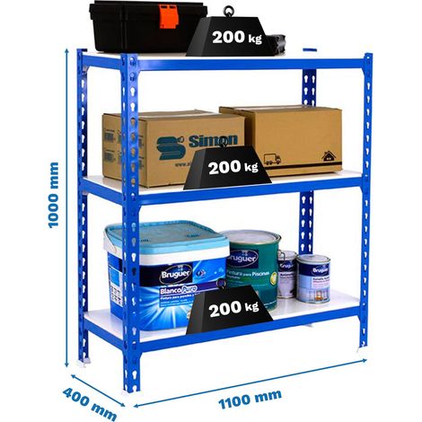 Simonrack SIMONCLICK SUPERPLUS 3/400 Metallregal Blau und Weiß