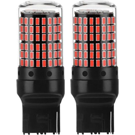2X Voiture 3014 144Smd Canbus T20 7440 W21W Ampoules LED pour Clignotants Feu de Frein Stationnement Feux Recul Rouge PZCC (1/4)
