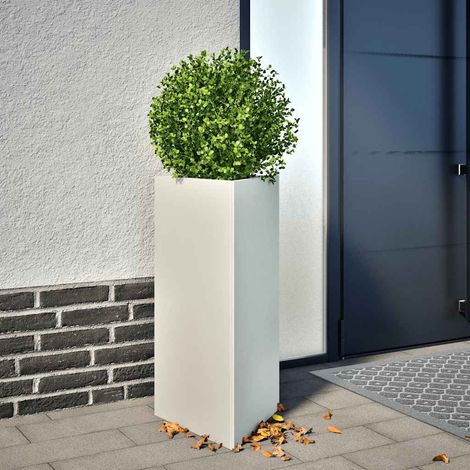 vidaXL Jardineras triangulares 2 uds acero blanco 40x34,5x75 cm (1/5)