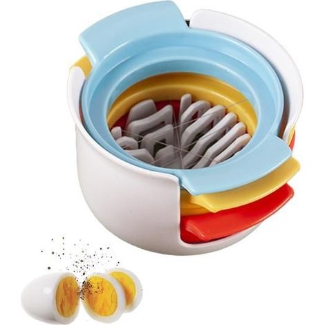 Eierschneider für hartgekochte Eier, verbesserter 3-in-1-Multifunktions-Eierschneider, Erdbeerschneider