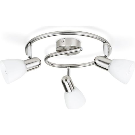 Philips Foco de techo 3 luces BURLAP base en espiral, cabezal ajustable color níquel 3xE14 40W IP20 (1/3)