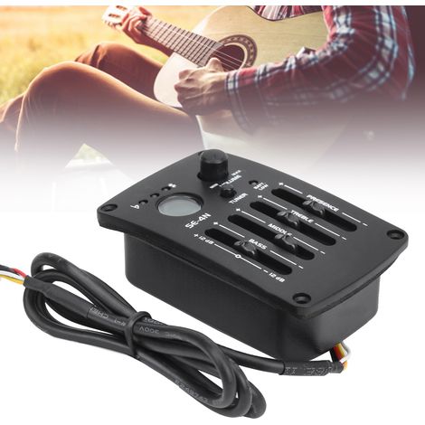 Ramassage Égaliseur - Préampli 4 Bandes - Pour Guitare Acoustique - Sortie 6 35 mm et XLR - Alimentation 9 V - SE-4N (1/5)