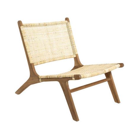 Atmosphera – Fauteuil en teck et rotin – Design bohème – Hauteur d'assise 38 cm – Dimensions 65 x 80 x 71 cm – Confort optimal pour salon et chambre (1/10)