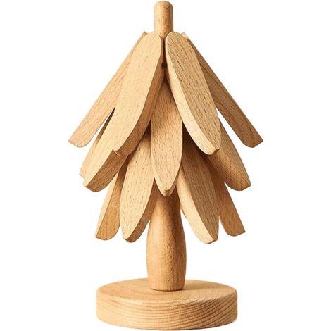 Dessous de plat en bois résistant à la chaleur, idéal pour décorer un sapin de Noël Parfait pour les bols, les théières (1/5)