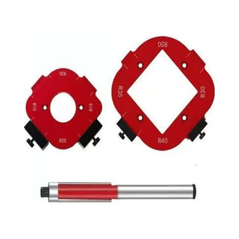Set di 2 dime per fresatrice per la lavorazione del legno, dima per fresatura circolare, utensile ausiliario di taglio per R10 R15 R20 R25 R30 R35 R40 R50 (1/5)