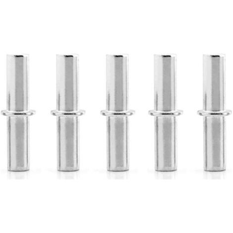 BUNTHAUS Lntyq 100pcs Nickelé Ø5mm Taquets Pour Étagères Support d'Étagère Métallique Goujons de Support d'Étagère, Broches à Chevilles Pour Armoires de CuisineM5 x 25MM