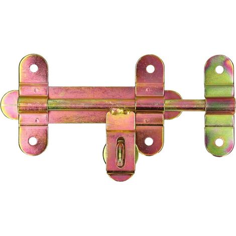 KOTARBAU Verrou de porte de 150 mm avec verrou et verrou de porte en acier galvanisé Jaune (1/5)