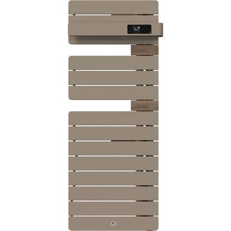 THERMOR - Sèche-serviettes connecté Allure 4 étroit 500W Sable/Chêne Mat à droite - 483363 (1/2)