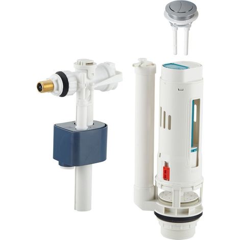 – Mécanisme de chasse d'eau double à poussoir – Économie d'eau 3/6L – Installation facile sans outils – Compatible réservoirs standards (1/5)