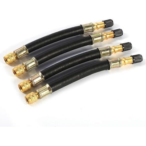 4x 140mm Rallonge Flexible de Valve de Pneu, Adaptateur de Roue pour Camion Transit, avec Pinces de Serrage.