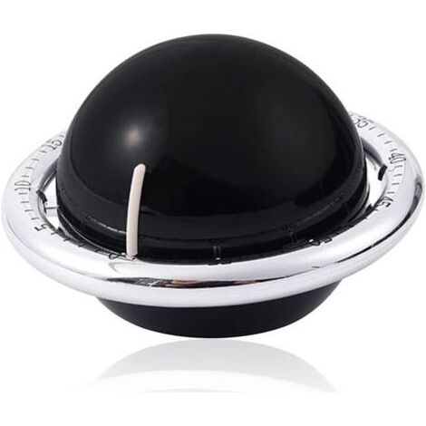 Minuterie Mécanique de Cuisine, Minuterie Cuisine Magnétique, Minuterie de Compte à Rebours de 60 Minutes, Forme Planète Noir, Réveil pour Cuisine, Fitness, Salle de Classe (1/5)