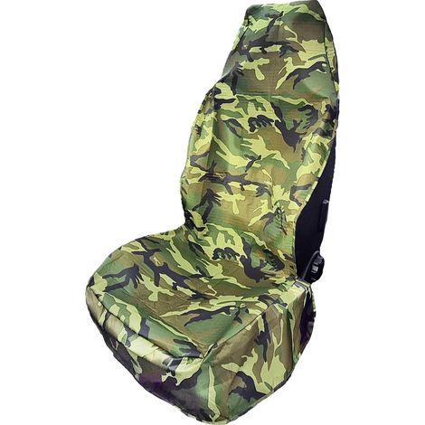 Housse de protection de siège pour garage HP Autozubehör 19333 polyester vert camouflage siège passager, siège conducte